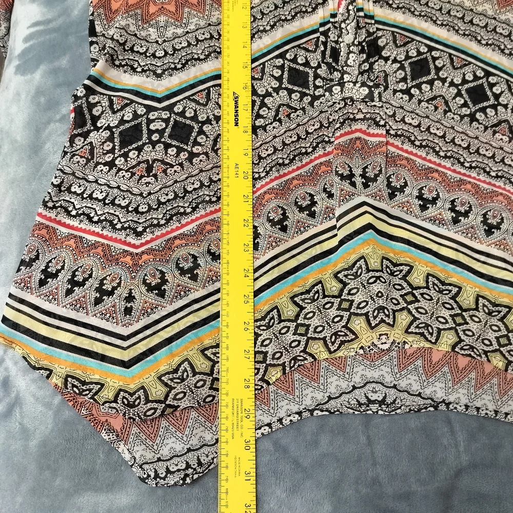 2/$30 Geometric Print Sheer Swim Bathing Suit Coverup Popover‎ Tunic Size XL
